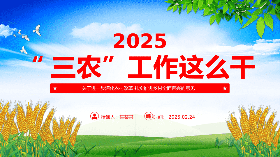 2025年三农工作这么干PPT中Y一号文件要点（20250227） 第 1 页